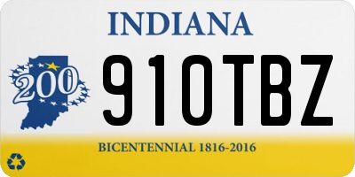 IN license plate 910TBZ