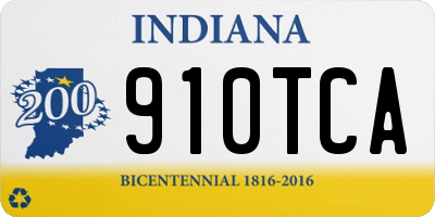IN license plate 910TCA