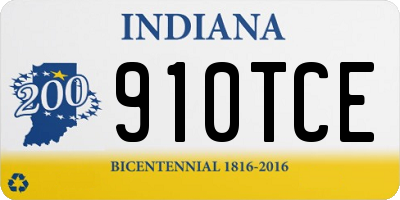 IN license plate 910TCE