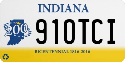 IN license plate 910TCI