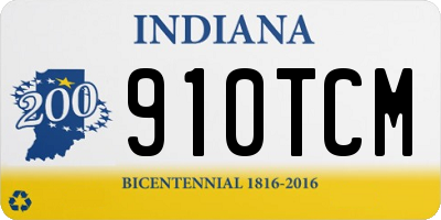 IN license plate 910TCM