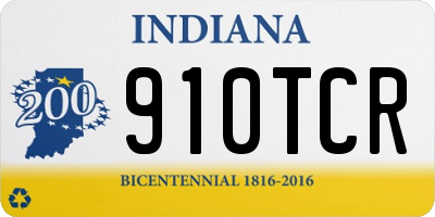 IN license plate 910TCR