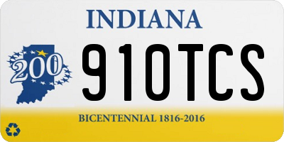 IN license plate 910TCS