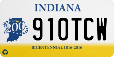 IN license plate 910TCW