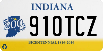 IN license plate 910TCZ