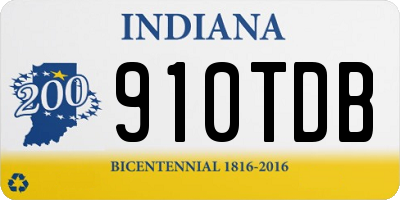 IN license plate 910TDB