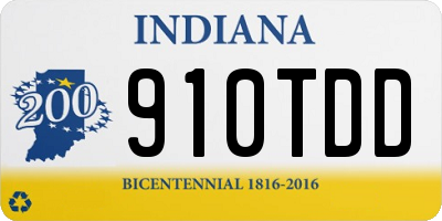 IN license plate 910TDD