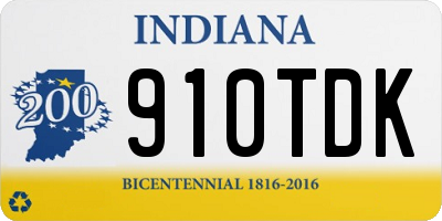 IN license plate 910TDK