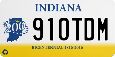 IN license plate 910TDM