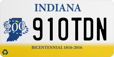 IN license plate 910TDN
