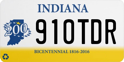 IN license plate 910TDR