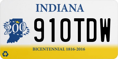 IN license plate 910TDW