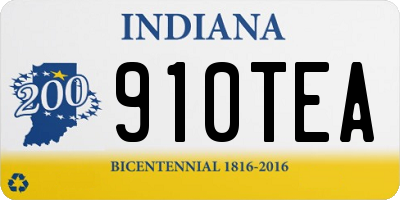 IN license plate 910TEA