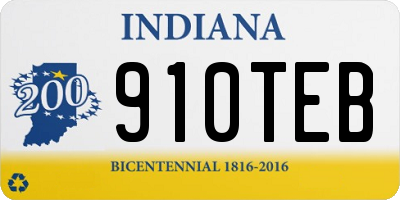 IN license plate 910TEB