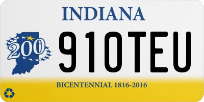 IN license plate 910TEU