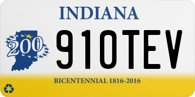 IN license plate 910TEV