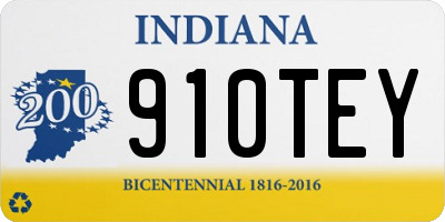 IN license plate 910TEY