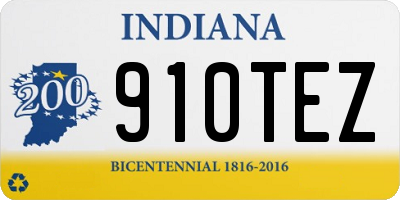IN license plate 910TEZ