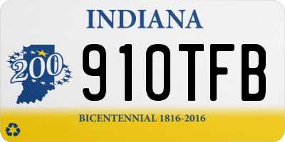 IN license plate 910TFB