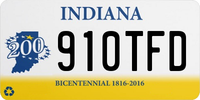 IN license plate 910TFD