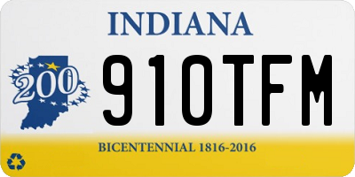 IN license plate 910TFM
