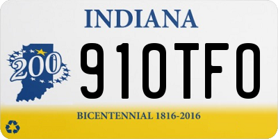 IN license plate 910TFO