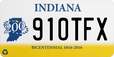 IN license plate 910TFX