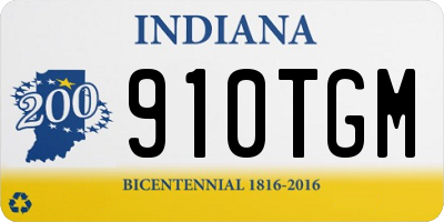 IN license plate 910TGM