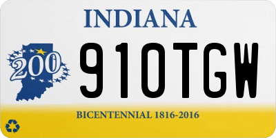 IN license plate 910TGW