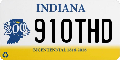 IN license plate 910THD