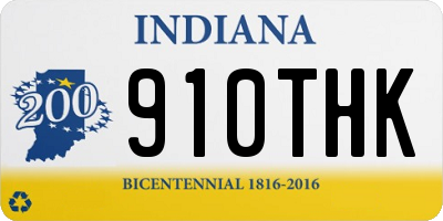 IN license plate 910THK