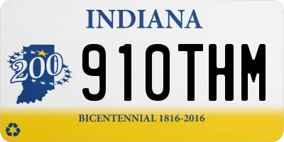 IN license plate 910THM