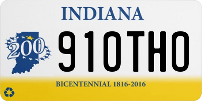IN license plate 910THO