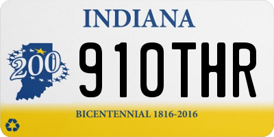 IN license plate 910THR