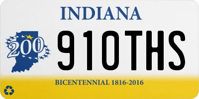 IN license plate 910THS