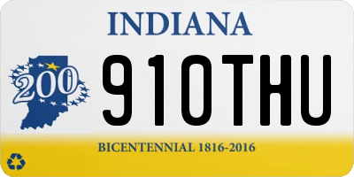 IN license plate 910THU