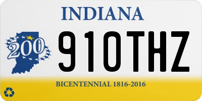 IN license plate 910THZ