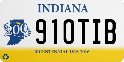 IN license plate 910TIB