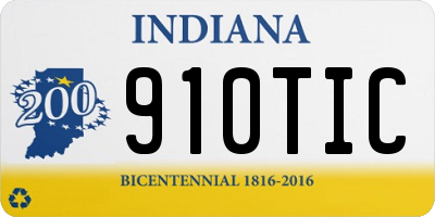 IN license plate 910TIC