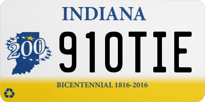 IN license plate 910TIE