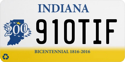 IN license plate 910TIF