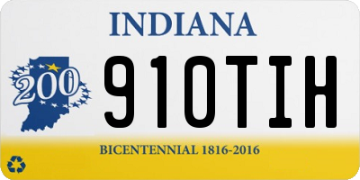 IN license plate 910TIH
