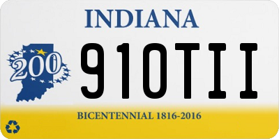 IN license plate 910TII
