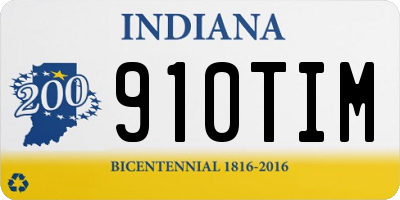 IN license plate 910TIM