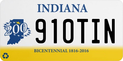 IN license plate 910TIN