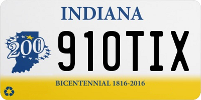 IN license plate 910TIX