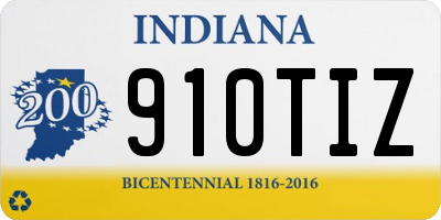 IN license plate 910TIZ