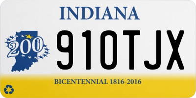 IN license plate 910TJX