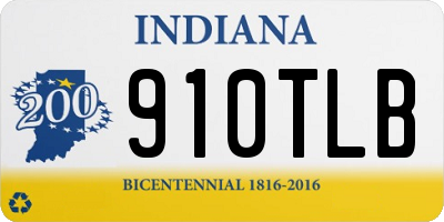 IN license plate 910TLB