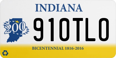 IN license plate 910TLO